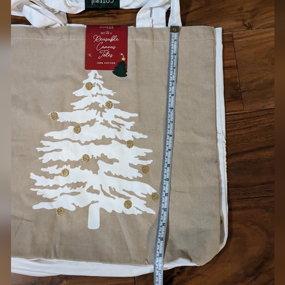 Coterie Studio 6 Canvas 100% Cotton Reusable Holiday Gift Totes NWT❤️ - Picture 12 of 15